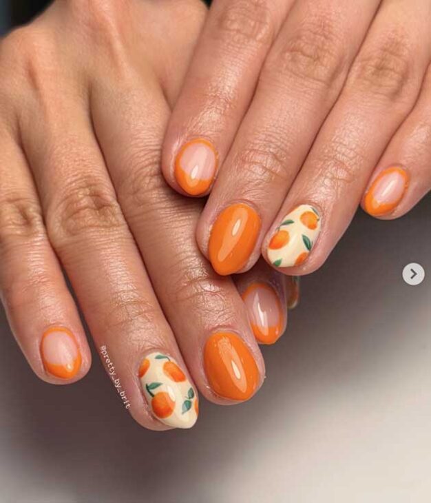 orange summer nails