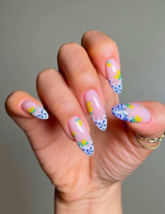 Blue and Yellow Nails Designs To Try Right Now