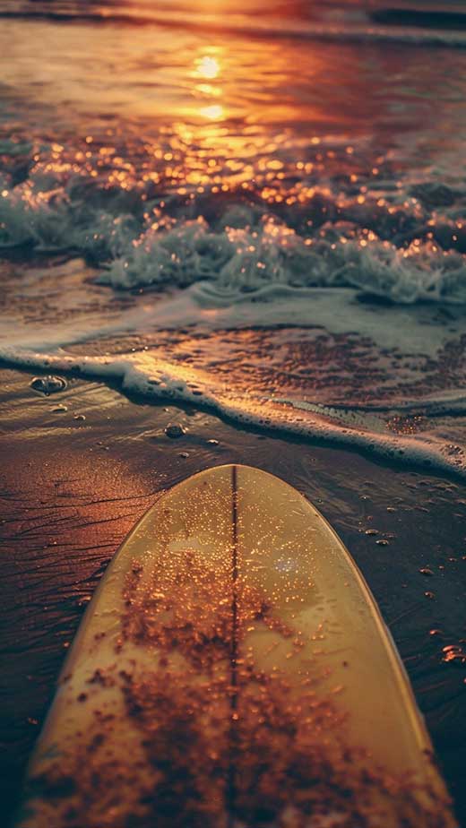 surf sunset at the beach wallpaper