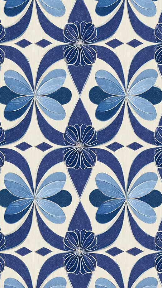 blue and white geometric tile free wallpaper for iphone