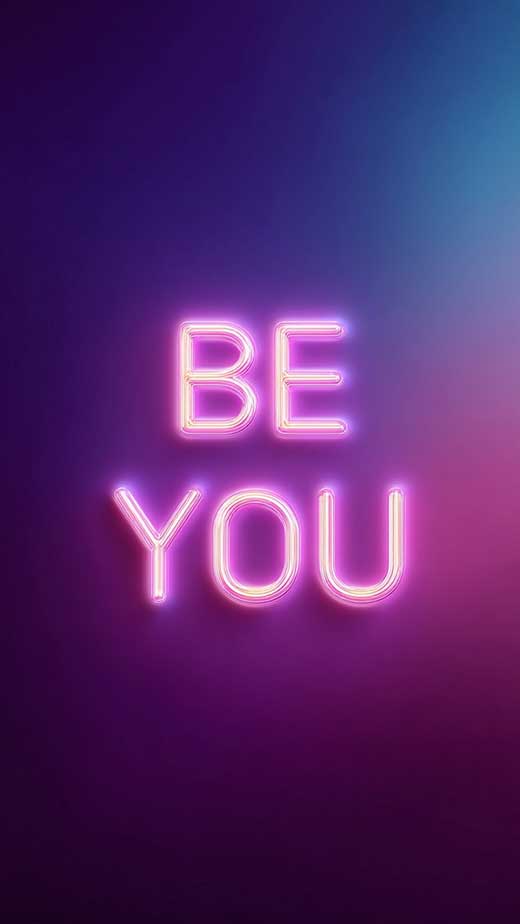 be you  aesthetic wallpaper neon quote minimal