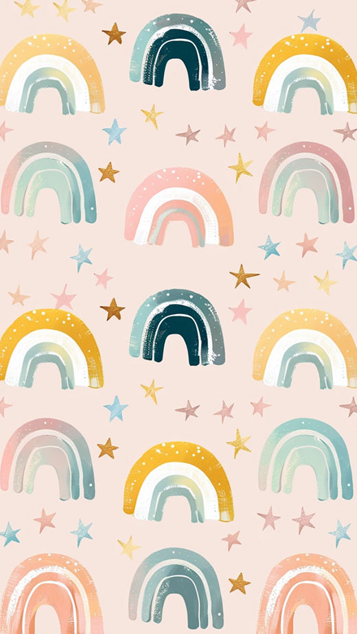 rainbow boho pattern background for iphone pink and cute with stars