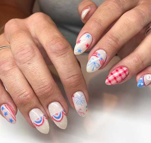 cute pastel 4th od july nails for patriotic manicure