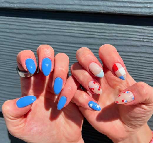 easy and simple 4th of july nails