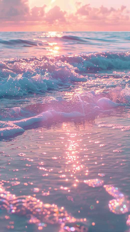 pink beach mermaidcore aesthetic wallpaper