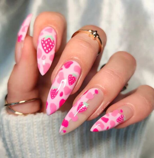 45 Strawberry Nails Art & Design For A Sweet Manicure