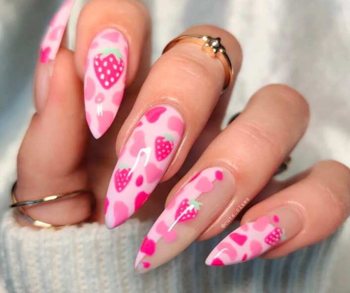 45 Strawberry Nails Art & Design For A Sweet Manicure