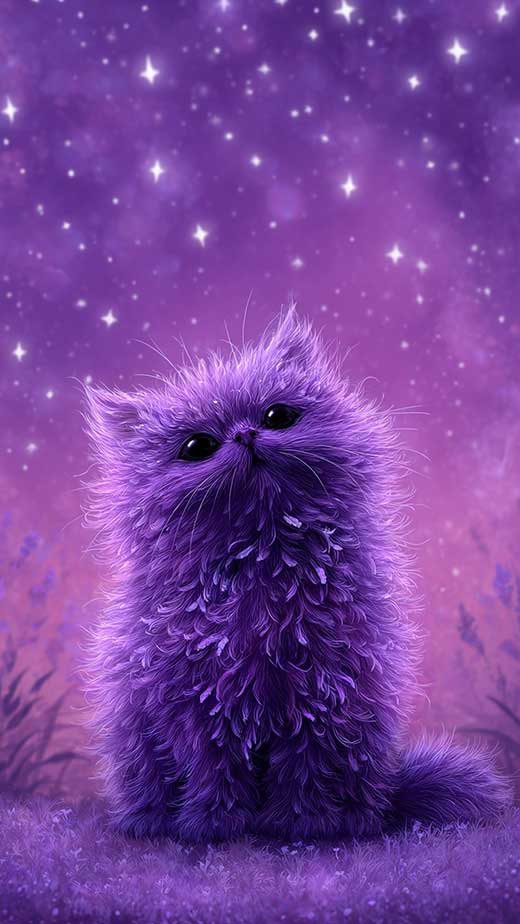 purple cool cute cat wallpaper