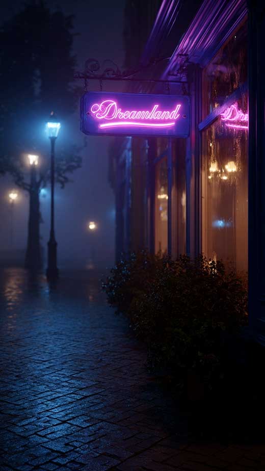 cool pretty neon dreamland quote aesthetic wallpaper