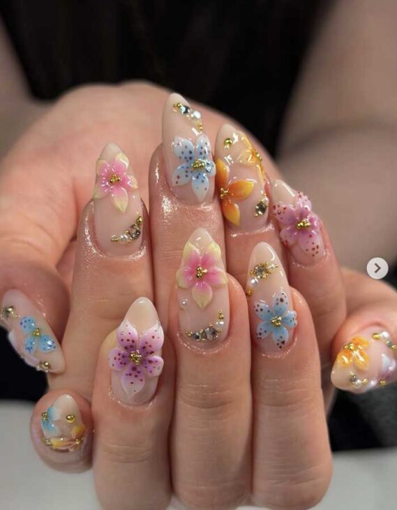 tropical nails floral garden for hawaii