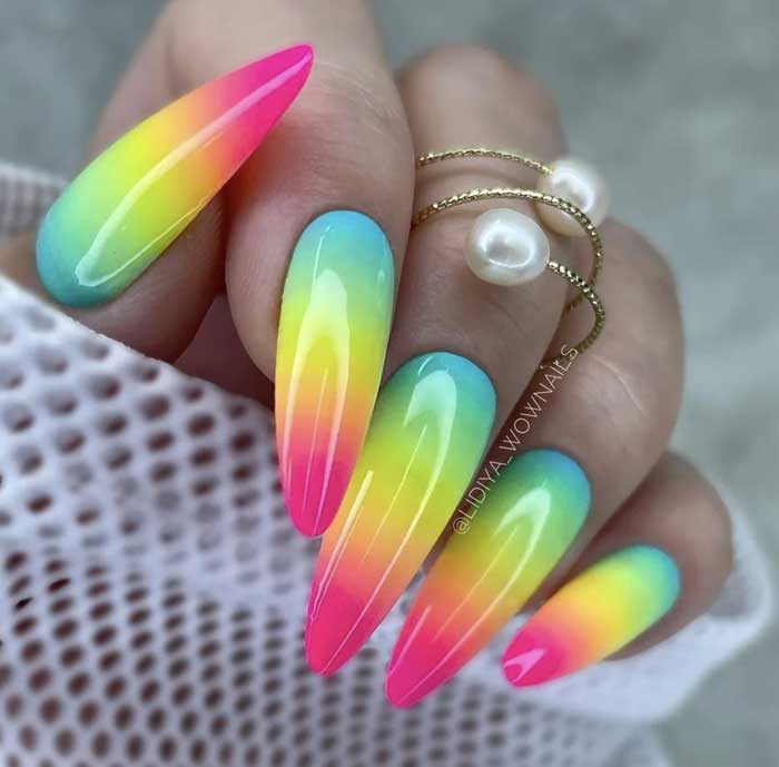 bright colors tropical nails