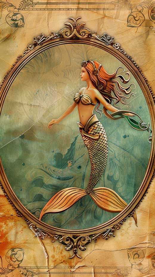 vintage mermaid wallpaper