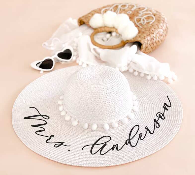 Personalized Floppy Hat For Brides