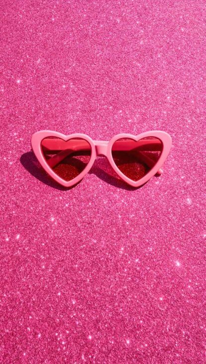 glittery hot pink barbie wallpaper