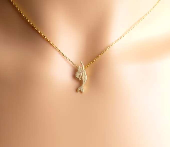 Cute Swimming Mermaid Necklace for Kids and Adults
