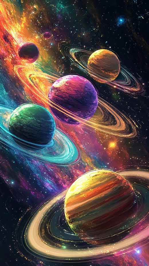 colrful planets wallpaper for iphone