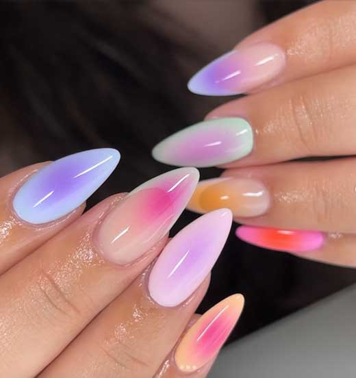 aura ombré nails with tips