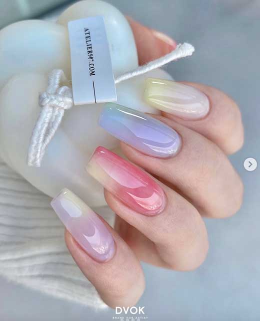 glazed aesthetic ombré nails