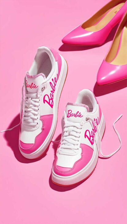 white and pink barbiecore phone wallpaper