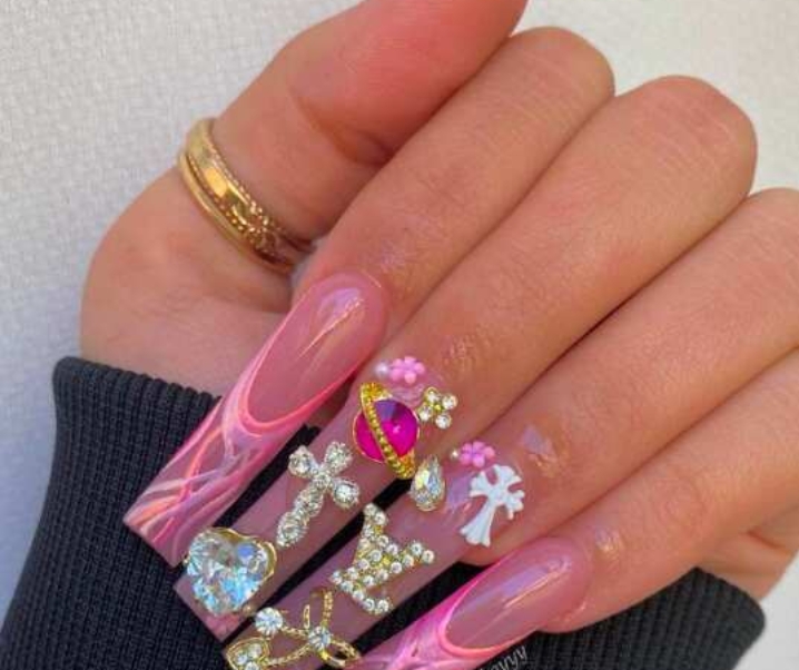Rhinestone Nails: 33 Bling Designs & Sets For A Glamorous Manicure