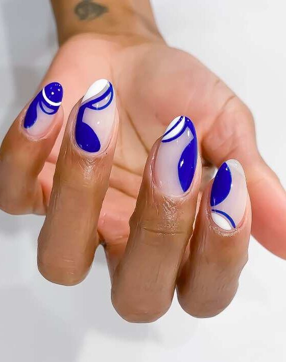 35+ Blue and White Nails Designs To Try Today