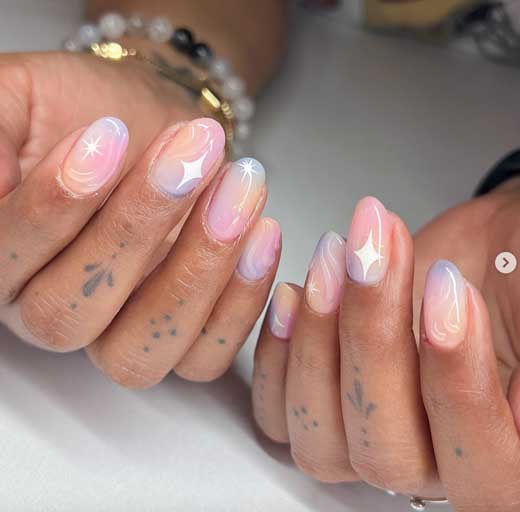 aura ombré glazed pastel nails