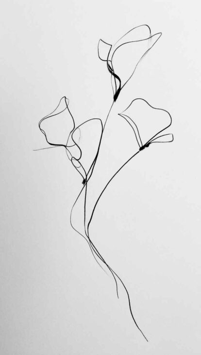 minimal line flower wallpaper