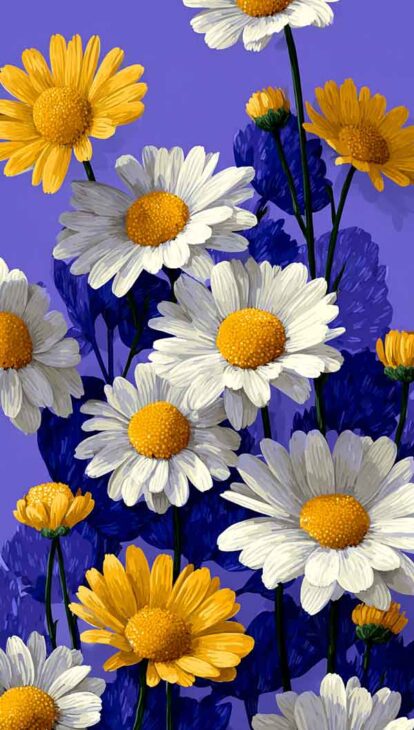 pruple daisy phone wallpaper