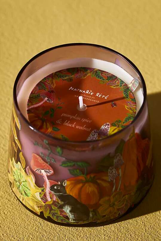 Nathalie Lete Pumpkin Spice & Black Walnut Glass Jar Candle
