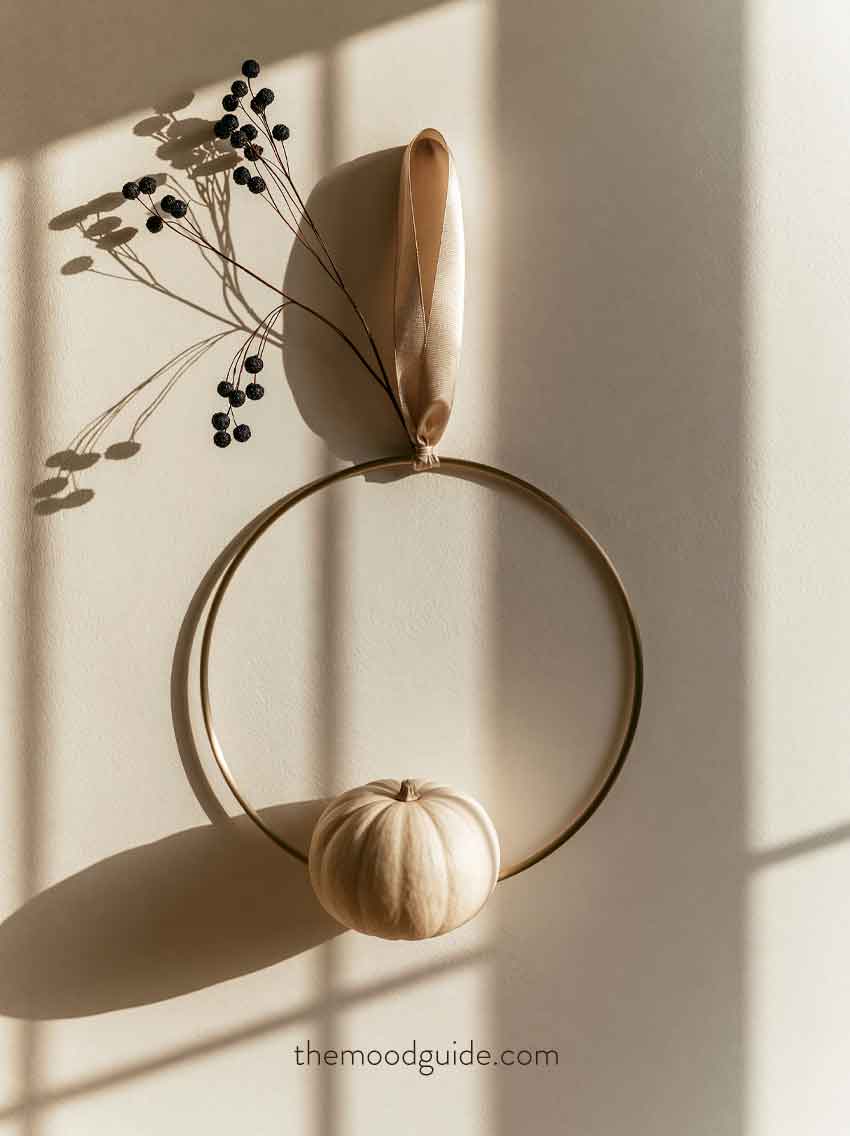 gold and ivory pumpkin high end fall wreath