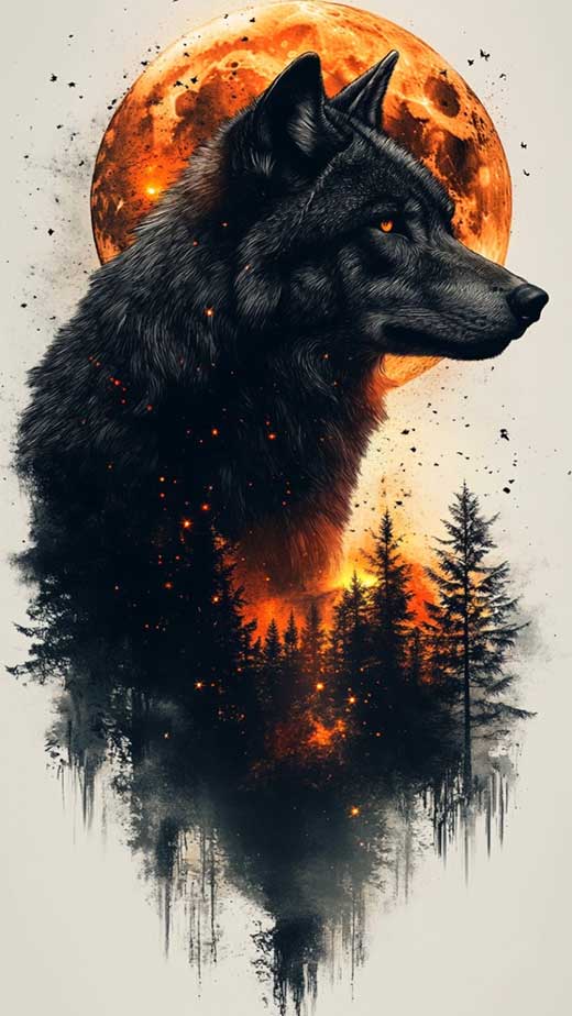 beautiful black wolf free wallpaper for iphone