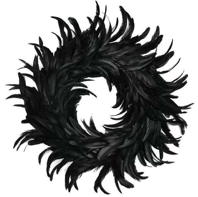 Black Faux Feather Wreath