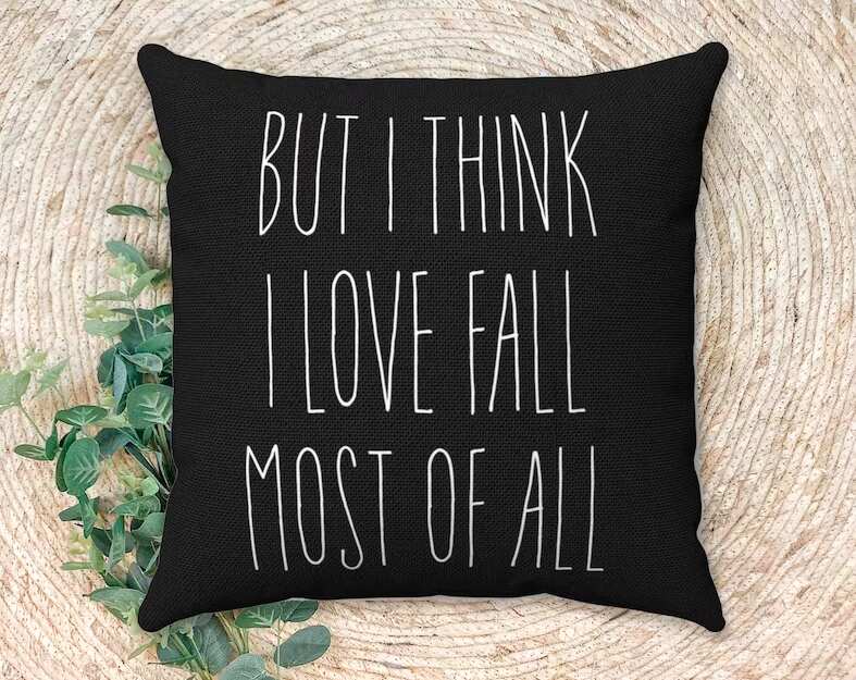 Black Fall Pillow For Outdoor