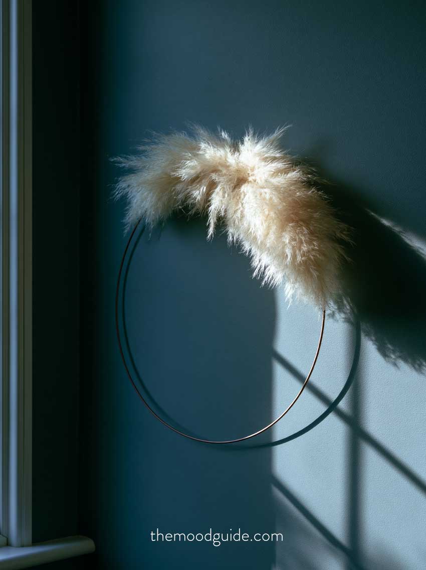 natural elegant fall wreath with metal hoop