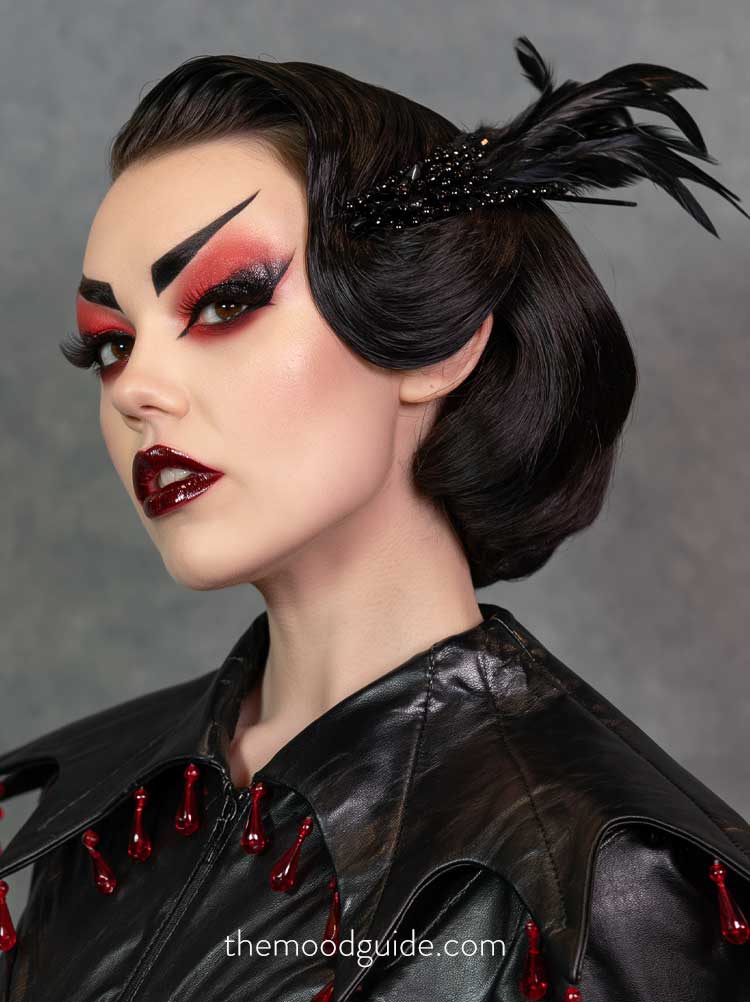 creative easy vampire dark goth asian makeup idea for halloween