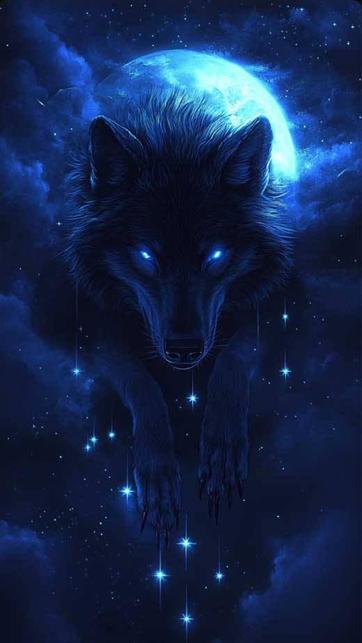 cool galaxy and moon alpha wolf wallpaper for iphone. Aesthetic and hd phone background