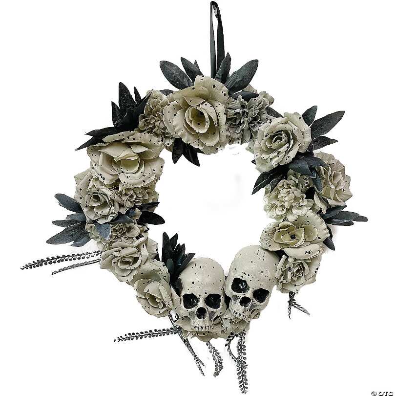 Skull & Roses Halloween Wreath