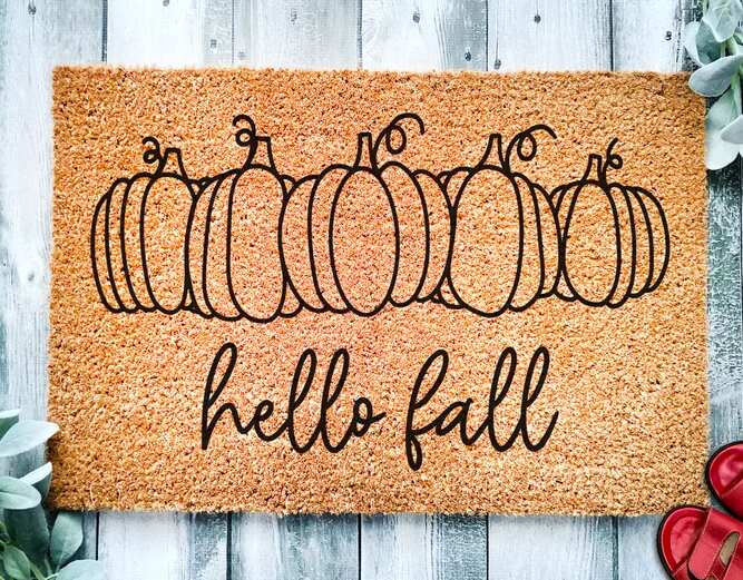 Handwriten Hello Fall Doormat