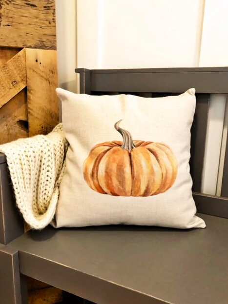 Linen Pumpkin Pillow Cover