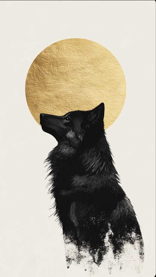 minimalist black wolf wallpaper for iphone