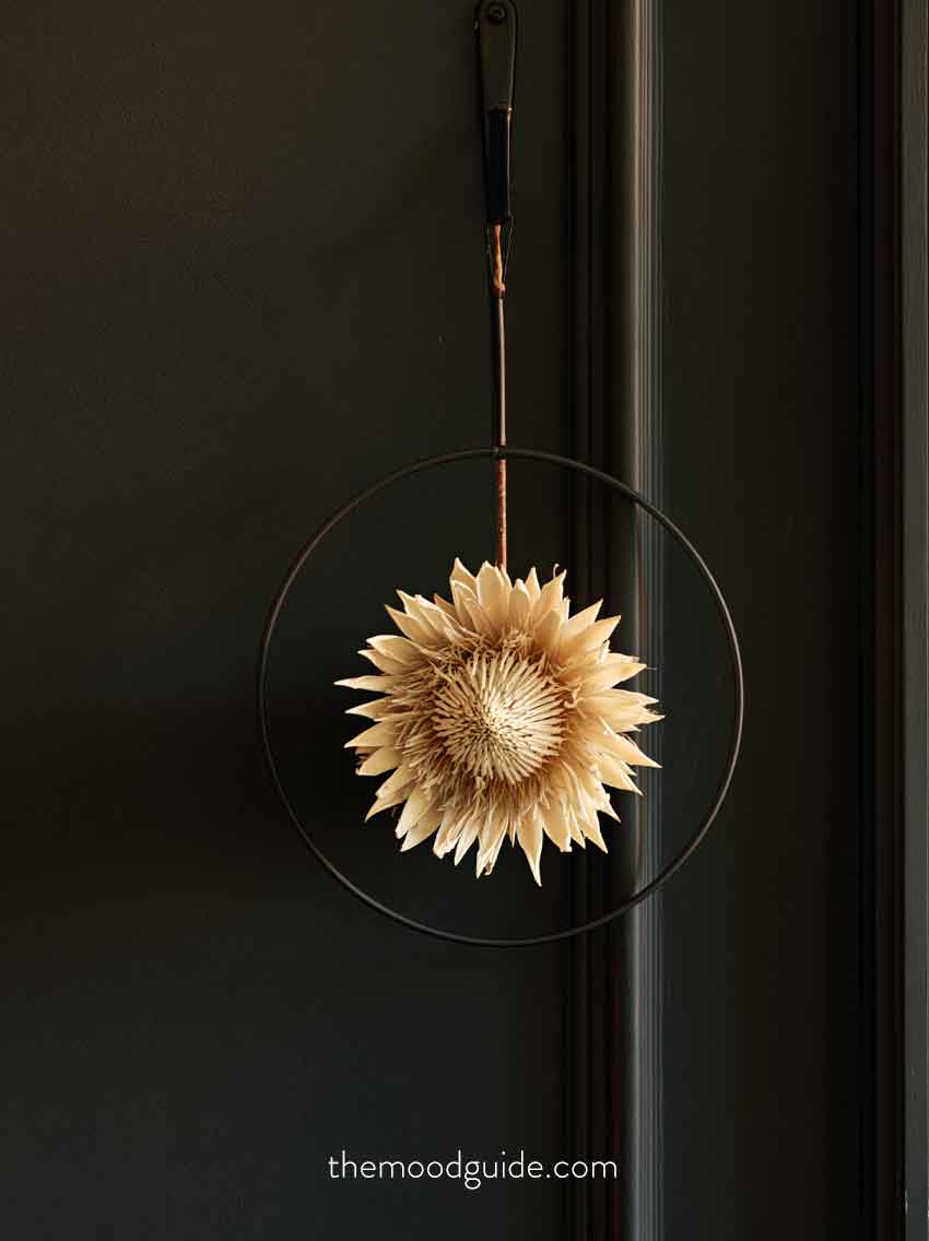 dried king protea flower hoop fall wreath