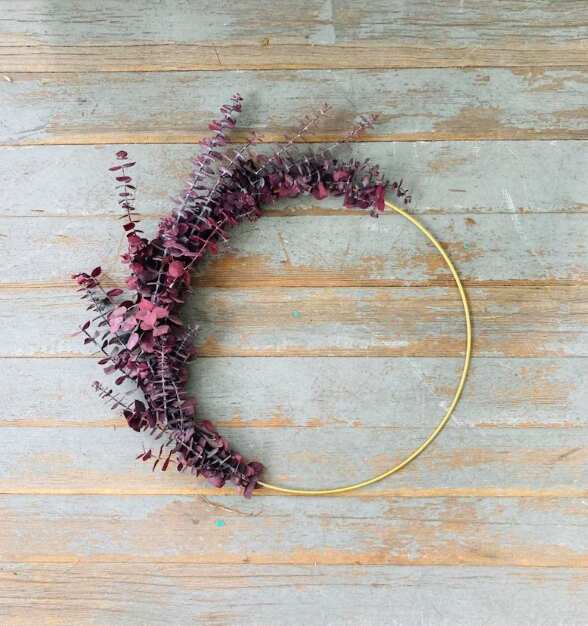 Brown and Gold Eucalyptus Wreath  | 14"