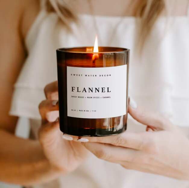 Non-Toxic Flannel Fall Candle Made in the USA