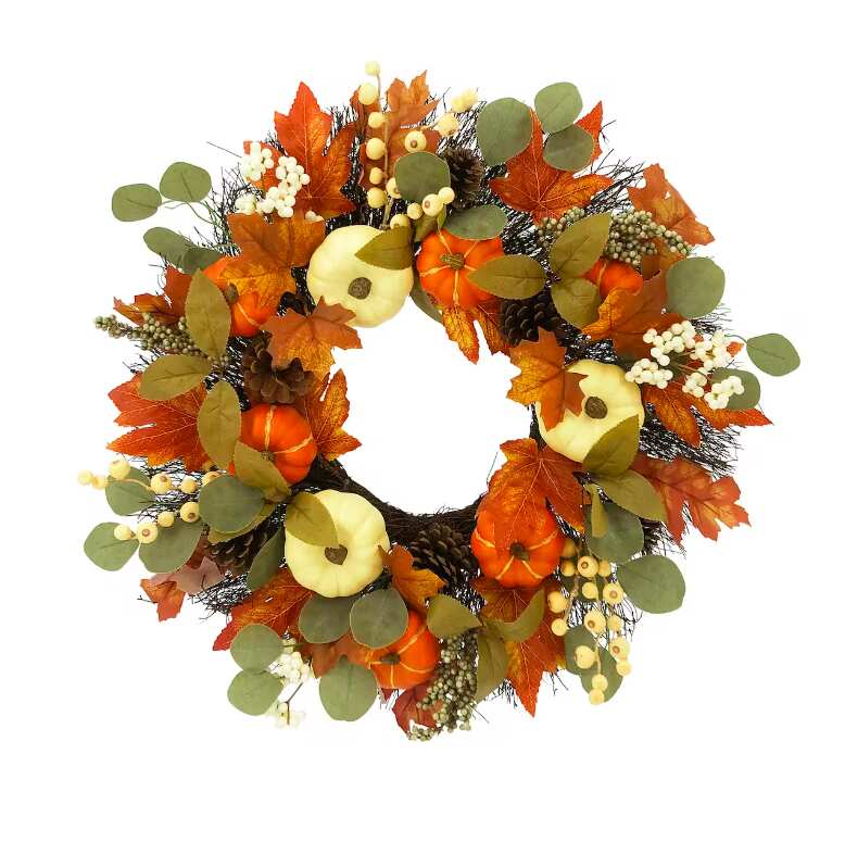 Large Classic Fall Wreath For Front Door  | 24"