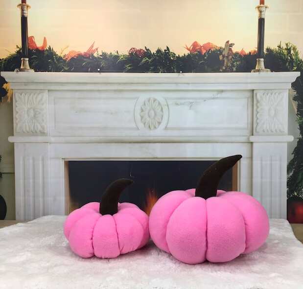 Pumpkin-Shaped Pink Fleece Pillow