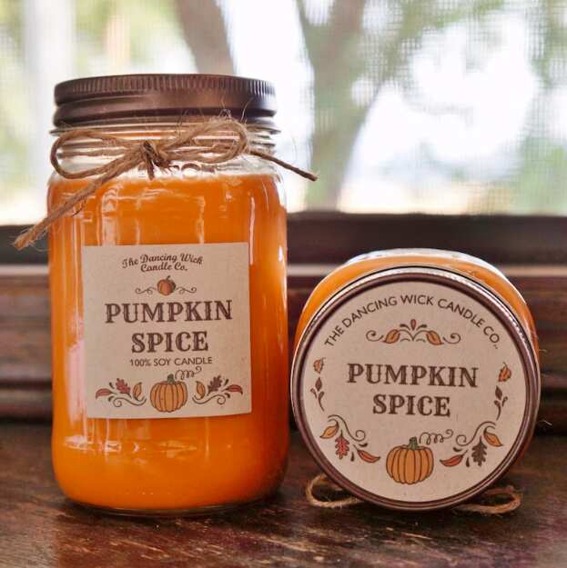 Pumpkin Spice Soy Candle For Autumn