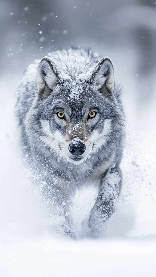 wolf snow wallpaper