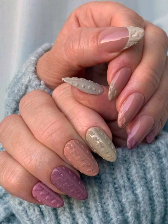 Sweater Nails: The Coziest Designs For A Warm Fall & Winter Manicure
