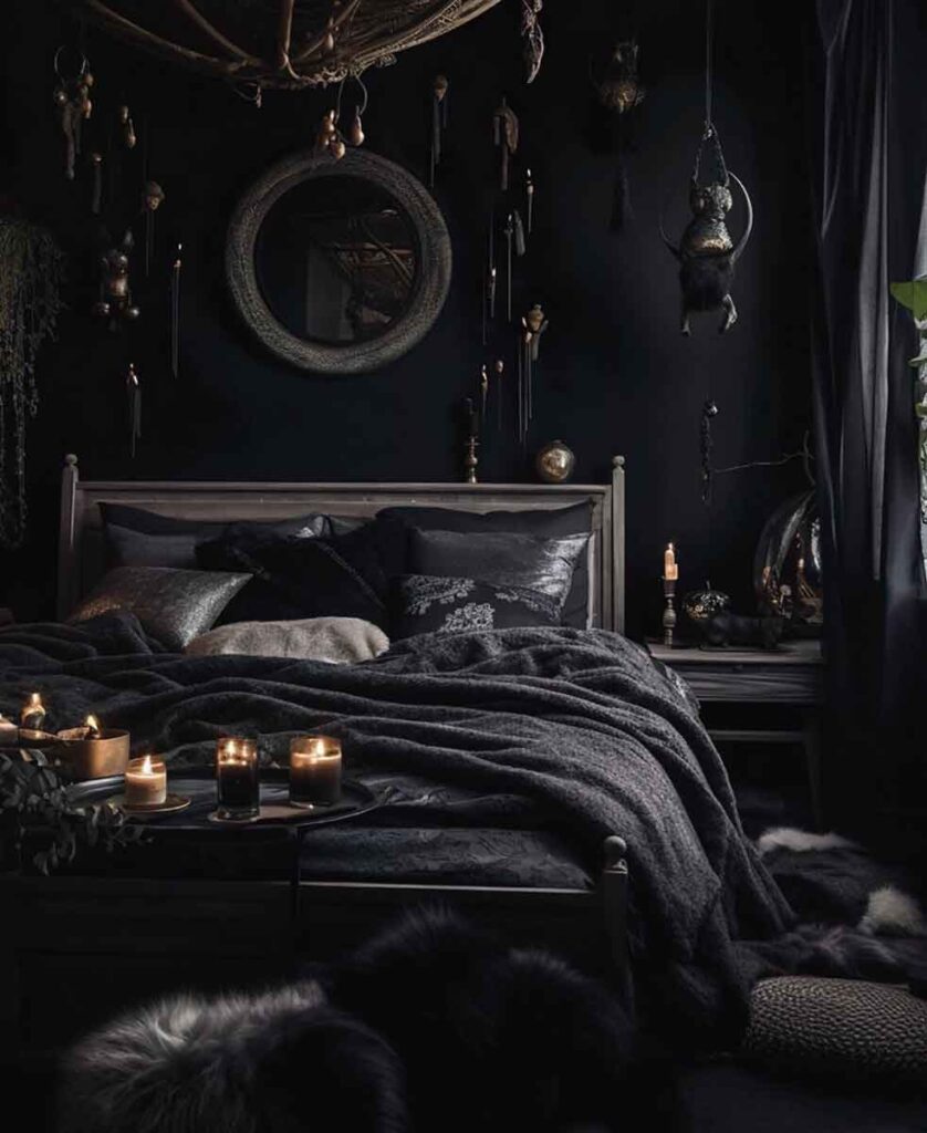 modern vampire aesthetic room dark