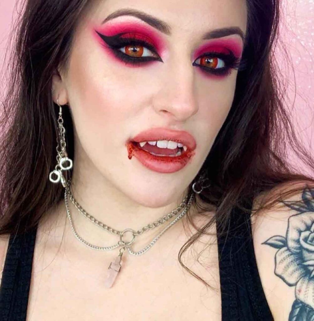 vampire makeup with fangs